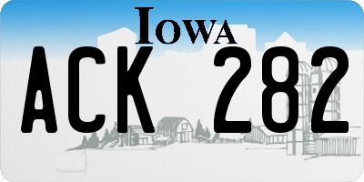 IA license plate ACK282