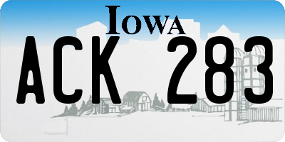 IA license plate ACK283