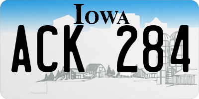 IA license plate ACK284