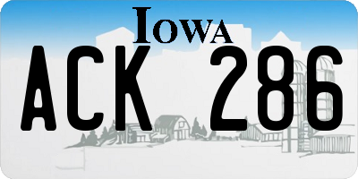 IA license plate ACK286