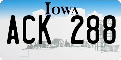 IA license plate ACK288