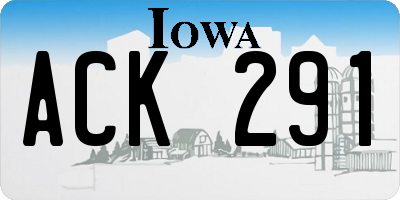 IA license plate ACK291