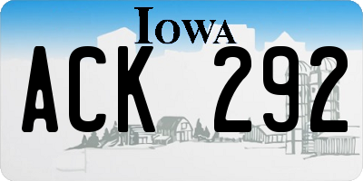 IA license plate ACK292