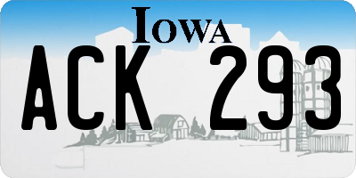 IA license plate ACK293