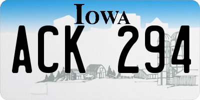 IA license plate ACK294