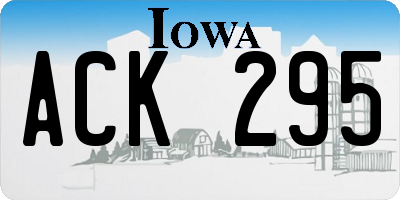 IA license plate ACK295