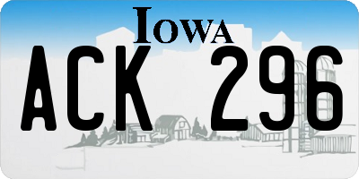 IA license plate ACK296