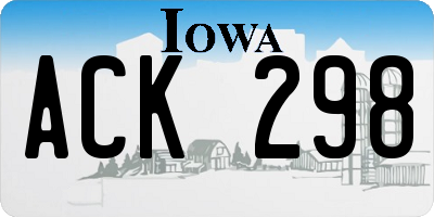 IA license plate ACK298