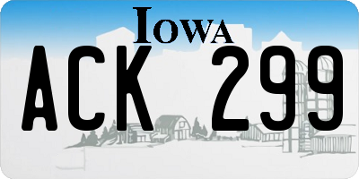 IA license plate ACK299