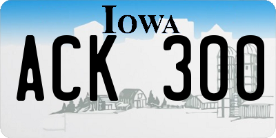 IA license plate ACK300