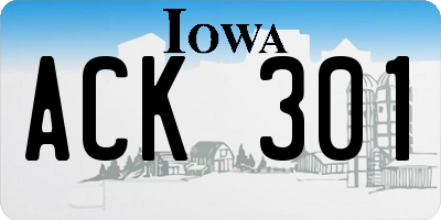 IA license plate ACK301