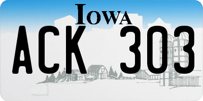 IA license plate ACK303