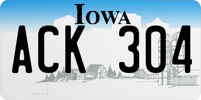 IA license plate ACK304