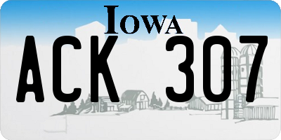 IA license plate ACK307