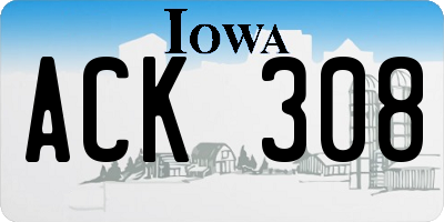 IA license plate ACK308