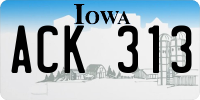 IA license plate ACK313
