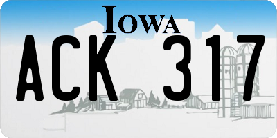 IA license plate ACK317