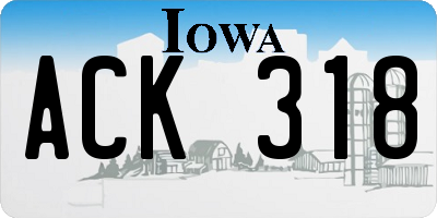 IA license plate ACK318