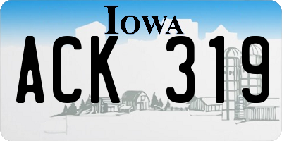 IA license plate ACK319