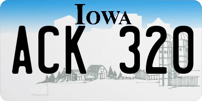 IA license plate ACK320