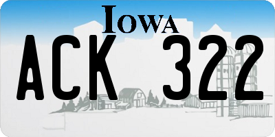 IA license plate ACK322