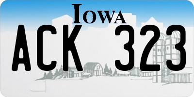 IA license plate ACK323