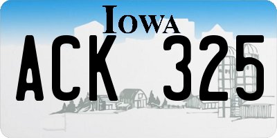 IA license plate ACK325