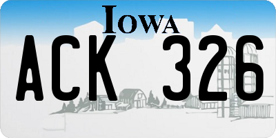 IA license plate ACK326