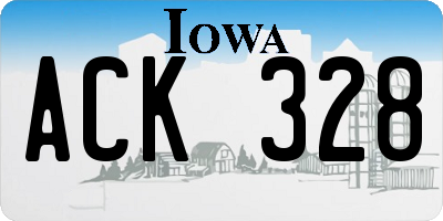 IA license plate ACK328