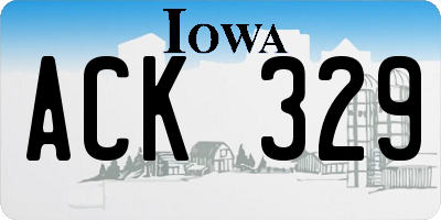 IA license plate ACK329