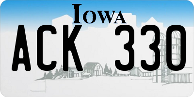 IA license plate ACK330
