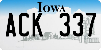 IA license plate ACK337