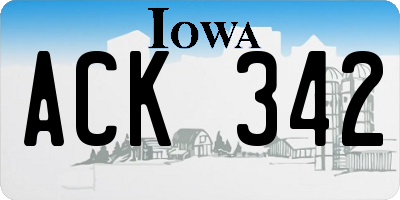 IA license plate ACK342