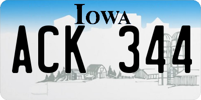 IA license plate ACK344