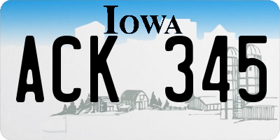 IA license plate ACK345