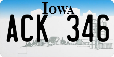 IA license plate ACK346