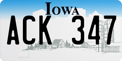 IA license plate ACK347