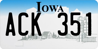 IA license plate ACK351