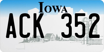 IA license plate ACK352