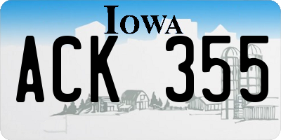 IA license plate ACK355