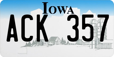 IA license plate ACK357