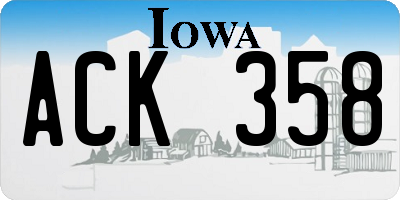 IA license plate ACK358