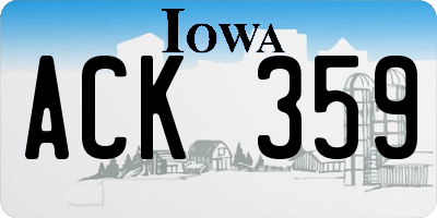 IA license plate ACK359