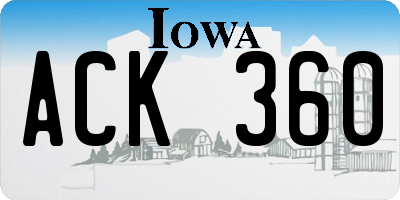 IA license plate ACK360