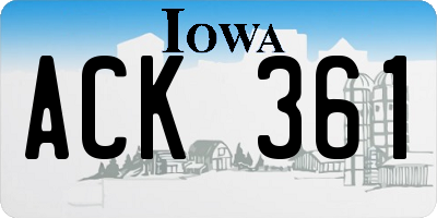 IA license plate ACK361