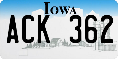 IA license plate ACK362