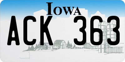 IA license plate ACK363
