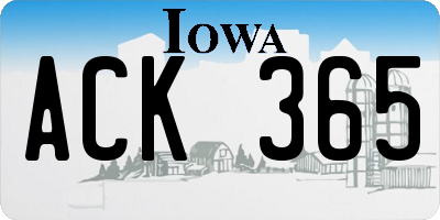 IA license plate ACK365