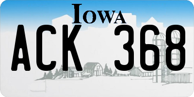 IA license plate ACK368