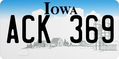 IA license plate ACK369